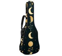 Acoustic Guitar Bag, Soft Guitar Case with 2 Pockets and Back Hanger Loop for 40 41 42 Inch Electric Bass Classical Guitars, Astrology Space Cosmic Planet Shapes Leaves