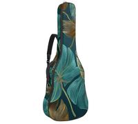 Acoustic Guitar Bag, Soft Guitar Case with 2 Pockets and Back Hanger Loop for 40 41 42 Inch Electric Bass Classical Guitars, Tropical Monstera Line Leaves