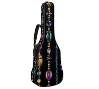 Acoustic Guitar Bag, Soft Guitar Case with 2 Pockets and Back Hanger Loop for 40 41 42 Inch Electric Bass Classical Guitars, Mardi Gras Holiday Symbols Strings of Beads