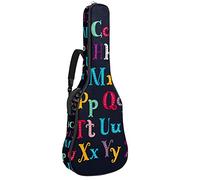 Acoustic Guitar Bag with Pocket 0.4In Padding Sponge Extra Thick Waterproof Oxford Cloth Guitar Case Gig Bag with Handle Shoulder Strap Hilarious Latin Alphabet