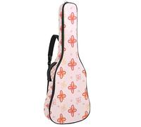 Acoustic Guitar Bag with Pocket 0.4In Padding Sponge Extra Thick Waterproof Oxford Cloth Guitar Case Gig Bag with Handle Shoulder Strap Stripe Girly