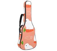 Acoustic Guitar Bag with Pocket 0.4In Padding Sponge Extra Thick Waterproof Oxford Cloth Guitar Case Gig Bag with Handle Shoulder Strap Mini French Lop Rabbit