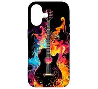 Acoustic Guitar Band Rock Design Colorful Flames and smoke Case for iPhone 17