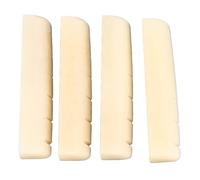 Acoustic Guitar Bridge Saddle | Bull Bone Material for Enhanced Tone & Sustain | Easy Install Saddle & Nut Set for Folk Guitars (4 Nut)