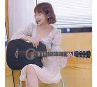 Acoustic Guitar Bundle For Beginners Adults Teens, Full Size Cutaway Guitarra Acustica Kit with Gig Bag Spruce-Top Easy To Play(Black,40in)