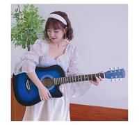 Acoustic Guitar Bundle For Beginners Adults Teens, Full Size Cutaway Guitarra Acustica Kit With Gig Bag Spruce-Top Easy To Play(Blue,38 inches)