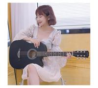 Acoustic Guitar Bundle For Beginners Adults Teens, Full Size Cutaway Guitarra Acustica Kit With Gig Bag Spruce-Top Easy To Play(Black,38 inches)