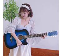 Acoustic Guitar Bundle For Beginners Adults Teens, Full Size Cutaway Guitarra Acustica Kit with Gig Bag Spruce-Top Easy To Play(Blue,38in)