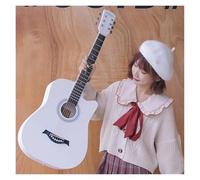 Acoustic Guitar Bundle For Beginners Adults Teens, Full Size Cutaway Guitarra Acustica Kit With Gig Bag Spruce-Top Easy To Play(White,40 inches)