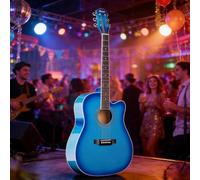 Acoustic Guitar Bundle Kit, Full Size Cutaway Design for Adults and Players, Includes Essential Accessories for Musicians