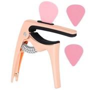 Acoustic Guitar Capo 3pcs Guitar Capo Picks Rose Gold Clamp for Acoustic Electric Classical Ukulele Accessories Men Soft Padding Lightweight