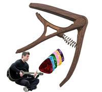 Acoustic Guitar Capo - Durable Zinc Clamp, Multipurpose String Tool | Lightweight Adjustable Size with Picks for Music Tuning, Practice Sessions Performances Concert Band Rehearsals