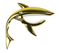 Acoustic Guitar Capo Metal Shark Guitar Capo Classic Electric Zinc Alloy Quick Change Clip Bass Bridge Accessories(Gold)