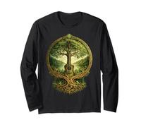 Acoustic Guitar Celtic Green Tree of Life St. Patrick's Day Long Sleeve T-Shirt