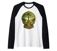 Acoustic Guitar Celtic Green Tree of Life St. Patrick's Day Raglan Baseball Tee