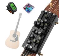 Acoustic Guitar Chord Presser for Acoustic with 20 Guitar Pick and a tuner, 15 Chords Presser for Guitar, Guitar Learning Aid Tool Accessories for Beginners Friends Gifts (New + guitar pick + tuner)