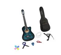 Acoustic Guitar Classical Guitar 6 Nylon Strings Lightweight Adult Performance Grade Notched Guitar for Beginner Travel Exams, Blue