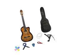 Acoustic Guitar Classical Guitar 6 Nylon Strings Lightweight Adult Performance Grade Notched Guitar for Beginner Travel Exams, Bright Yellow
