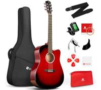 Acoustic Guitar, Cutaway Acoustic Guitar Full Size Dreadnought Acustica Guitarra Bundle with Gig Bag for Adults Teens Beginners Professionals, Red by Vangoa…