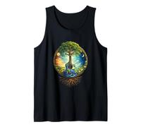 Acoustic Guitar Earth Day Tree of Life Nature Graphic Tank Top