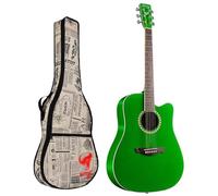 Acoustic Guitar For Beginner Adult, 41 Inch Cutaway Acustica Guitarra Bundle for Performers, and Enthusiasts(Green)
