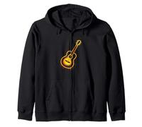 Acoustic Guitar Graffiti Illustration Zip Hoodie