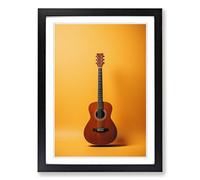 Acoustic Guitar Minimalism Framed Print | A2 Black Framed Wall Art | Ready to Hang | Minimalist Music Picture | Living Room Bedroom Lounge Office