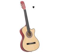 Acoustic Guitar Natural 38" Basswood Cutaway 6-String Nylon 63cm Scale Slimbody