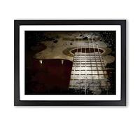 Acoustic Guitar No.2 Modern CB Framed Print | A4 Black Framed Wall Art | Ready to Hang | Modern Music Picture | Living Room Bedroom Lounge Office
