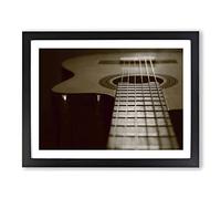 Acoustic Guitar No.2 Modern Framed Print | A4 Black Framed Wall Art | Ready to Hang | Modern Music Picture | Living Room Bedroom Lounge Office