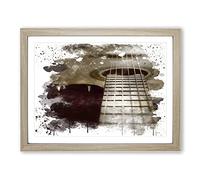 Acoustic Guitar No.2 V3 Modern Framed Print | A2 Oak Framed Wall Art | Ready to Hang | Modern Music Picture | Living Room Bedroom Lounge Office