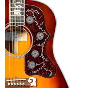Acoustic Guitar Pickguard 2.4mm Super Scratch-Resistant Tortoise Red | Fits Martin D-28, Gibson J-45, J-200, SJ200, Taylor 314ce | Jumbo/Dreadnought Size | 3M Adhesive (Red-brown)