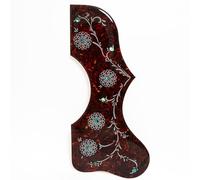 Acoustic Guitar Pickguard 2MM Thick - Abalone Shell Inlaid Scratch Plate, Self-Adhesive Pick Guard Compatible with Gibson J-200 SJ-200 and 40-42 Inch Acoustic Guitars (Vintage Shell)