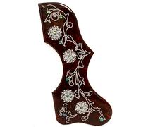Acoustic Guitar Pickguard, 2mm Thick Premium Plastic Scratch Plate For Gibson J200 SJ200 with Elegant Abalone Inlay, 3M Self-Adhesive, Universal Fit for Most 40-41 Inch Acoustic Guitars (SN02)