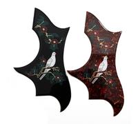 Acoustic Guitar Pickguard 2PCS Set for 36-41 Inch Guitars, Compatible with Gibson Jumbo Body, Dove Hummingbird Design, 2.0mm Thick, Self-Adhesive Scratch-Resistant