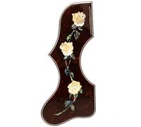 Acoustic Guitar Pickguard Abalone Shell Inlaid Scratch Plate, Compatible with Gibson J-200 SJ-200 & 40-42" Guitars, Left/Right/Pair Options, Real Shell Rose Design (Left)