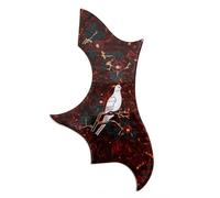 Acoustic Guitar Pickguard Brown Tortoise for 36-41 Inch Guitars, Compatible with Gibson Jumbo Body, Dove Hummingbird Design, 2.0mm Thick, Self-Adhesive, Vintage Style Scratch Protection