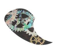 Acoustic Guitar Pickguard Decorative Comma Shape Plastic Guard | Self Adhesive Scratch Protection, Wood Grain Gear Pattern, for Gigging Rehearsals and Practice Sessions