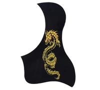 Acoustic Guitar Pickguard Folk Guitar Pickguard Guitar Pickguard Strum Baffle Silver Dragon And Silver Phoenix Pattern(Gold B)