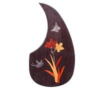 Acoustic Guitar Pickguard Folk Guitar Solid Wood Guard Board Acoustic Wood Guitar Drop-shaped Carved Inlaid Anti-scratch Board (Color : 03)