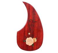 Acoustic Guitar Pickguard Folk Guitar Solid Wood Guard Board Acoustic Wood Guitar Drop-shaped Carved Inlaid Anti-scratch Board (Color : 06)
