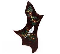 Acoustic Guitar Pickguard for 38-41 Inch Guitars,Compatible with Dove Design,Self-Adhesive, Scratch-Resistant Vintage Style (Brown Tortoise-A)