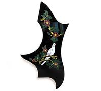 Acoustic Guitar Pickguard for 38-41 Inch Guitars,Compatible with Gibson Jumbo Body Dove Design, 2.0mm Thick Self-Adhesive, Scratch-Resistant Vintage Style (Black)
