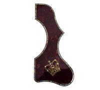 Acoustic Guitar Pickguard for Gibson J-200 SJ-200, 2MM Thick Abalone Crown Inlay Scratch Plate, Self-Adhesive, Universal Fit for 43 Inch Acoustic Guitars