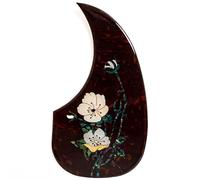 Acoustic Guitar Pickguard for Martin D100 / D45 Acoustic Guitar - 2.5 mm Thick Soft Rubber with Real Abalone Shell Inlay, 3M Self-Adhesive Scratch Plate for 40-42 Inch Acoustic Guitars (SN03)