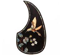 Acoustic Guitar Pickguard For Martin D45 Premium Rosewood or Mahogany Solid Wood Scratch Plate with Real Abalone Shell Inlay, Multiple Floral Patterns, Fits Most 40-42 Inch Dreadnought Guitars (#13)