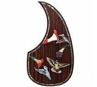 Acoustic Guitar Pickguard For Martin D45 Premium Rosewood or Mahogany Solid Wood Scratch Plate with Real Abalone Shell Inlay, Multiple Floral Patterns, Fits Most 40-42 Inch Dreadnought Guitars (#3)