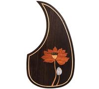 Acoustic Guitar Pickguard For Martin D45 Premium Rosewood or Mahogany Solid Wood Scratch Plate with Real Abalone Shell Inlay, Multiple Floral Patterns, Fits Most 40-42 Inch Dreadnought Guitars (#69)