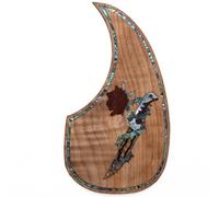 Acoustic Guitar Pickguard For Martin D45 Premium Rosewood or Mahogany Solid Wood Scratch Plate with Real Abalone Shell Inlay, Multiple Floral Patterns, Fits Most 40-42 Inch Dreadnought Guitars (#77)