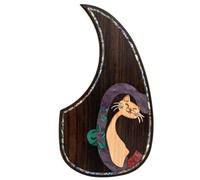 Acoustic Guitar Pickguard For Martin D45 Premium Rosewood or Mahogany Solid Wood Scratch Plate with Real Abalone Shell Inlay, Multiple Floral Patterns, Fits Most 40-42 Inch Dreadnought Guitars (#27)